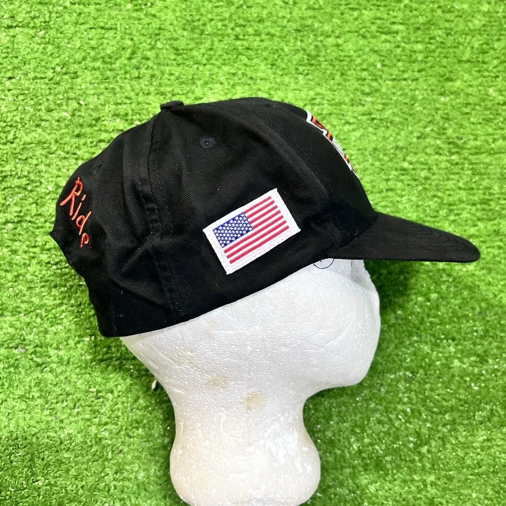 Vintage Harley Davidson Youth Hat HD Logo SnapBack Born To Ride U.S. Flag 90s Y2